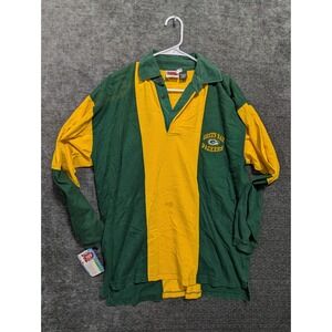 Green Bay Packers Long Sleeve Rugby Shirt Mens NFL The Edge 1992